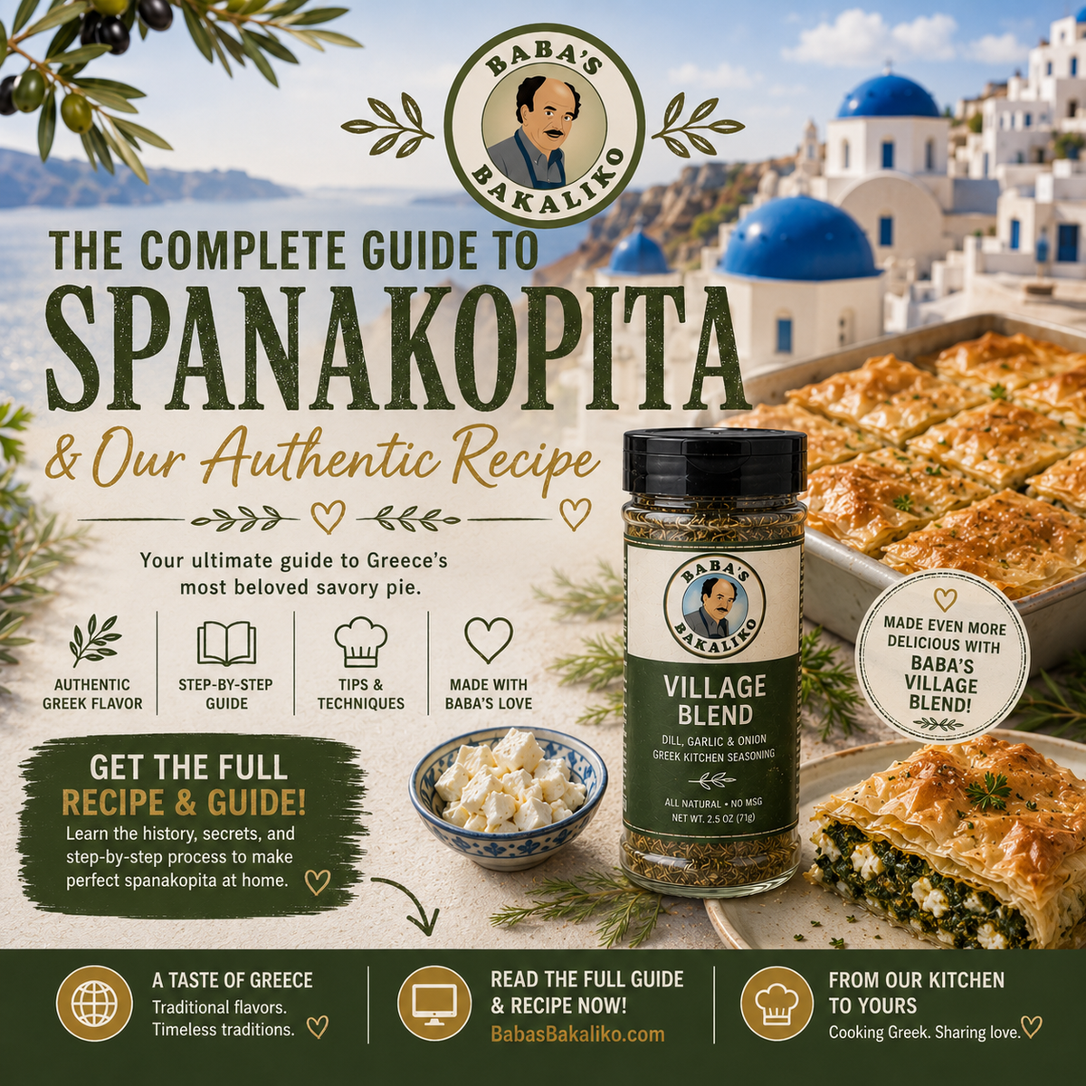 Authentic Greek Spanakopita Recipe (Greek Spinach Pie) | Baba's Bakaliko