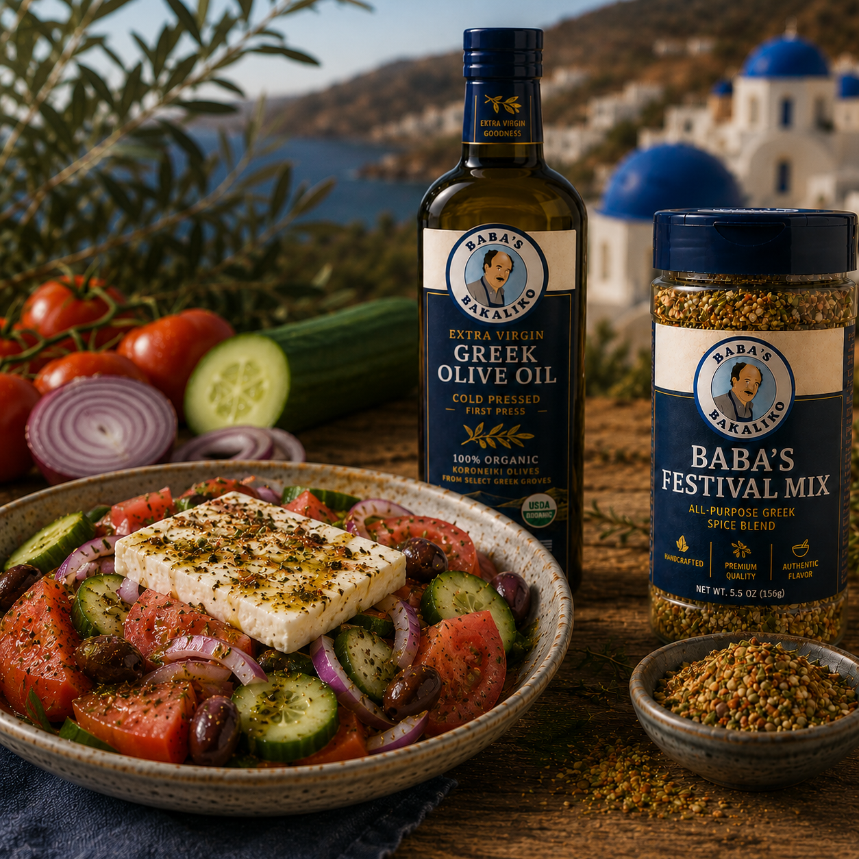 No lettuce. No bottled dressing. Discover the authentic Greek salad recipe made with tomatoes, cucumbers, red onions, Kalamata olives, feta cheese, olive oil, lemon, and Greek seasoning.