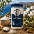 Authentic Greek sea salt from Baba's Bakaliko featuring pure, natural and unrefined salt inspired by traditional Mediterranean cuisine.