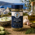 Greek tzatziki seasoning blend from Baba's Bakaliko made with garlic, dill and Mediterranean herbs for authentic Greek recipes.