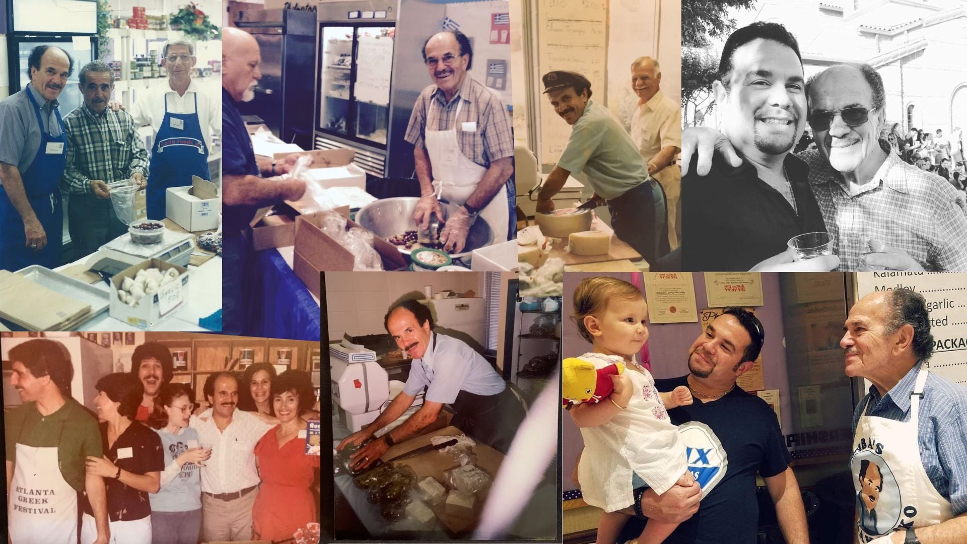 Nick "Baba" Economos serving families at the Atlanta Greek Festival and sharing Greek food traditions that inspired Baba's Bakaliko.